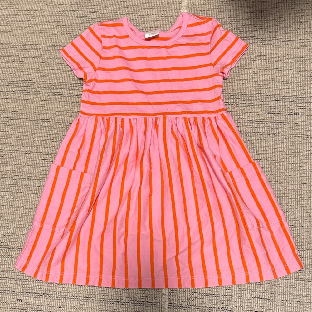 Hanna Andersson Striped Pink and Orange Dress